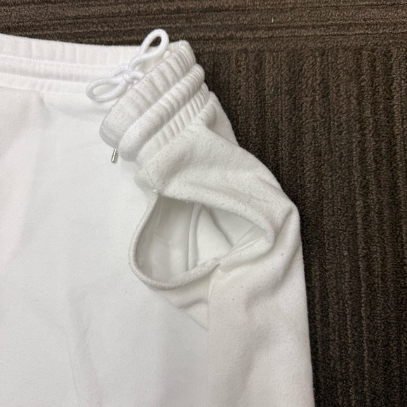 Love Streak White Drawstring Sweatshirt Like Fleece Skirt Pockets Summer Coverup - Picture 4 of 9